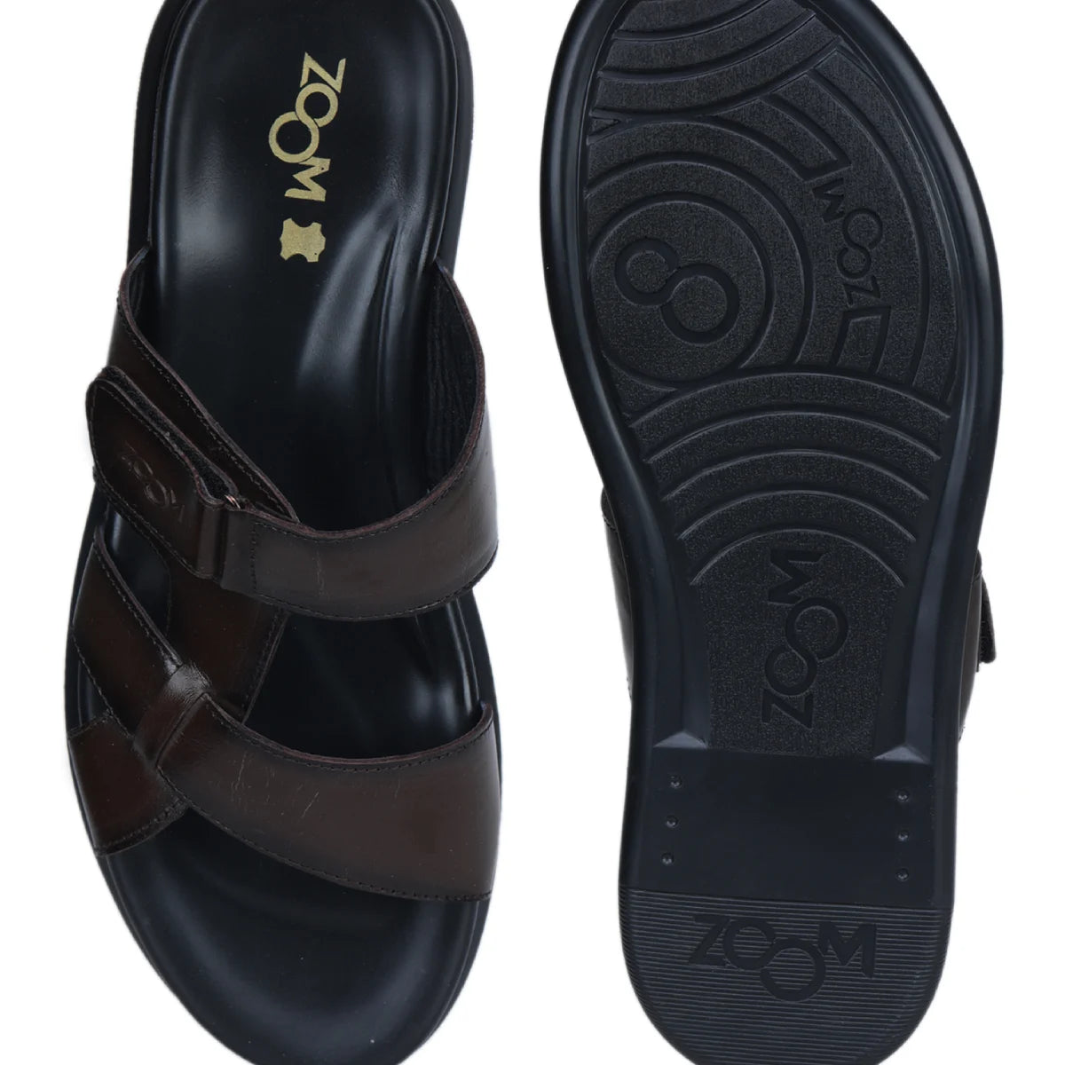 Genuine Leather Slide Slippers for Men – CN 36 with Cushioned Insole & Anti-Slip Sole - Zoom Shoes India