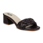 Leather Slippers For Women L 711 – Braid Design with Block Heels & Cushioned Insole - Zoom Shoes India