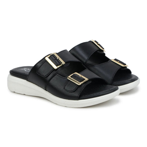 Women’s Leather Slippers 7512 – Monk Strap Design in Flats