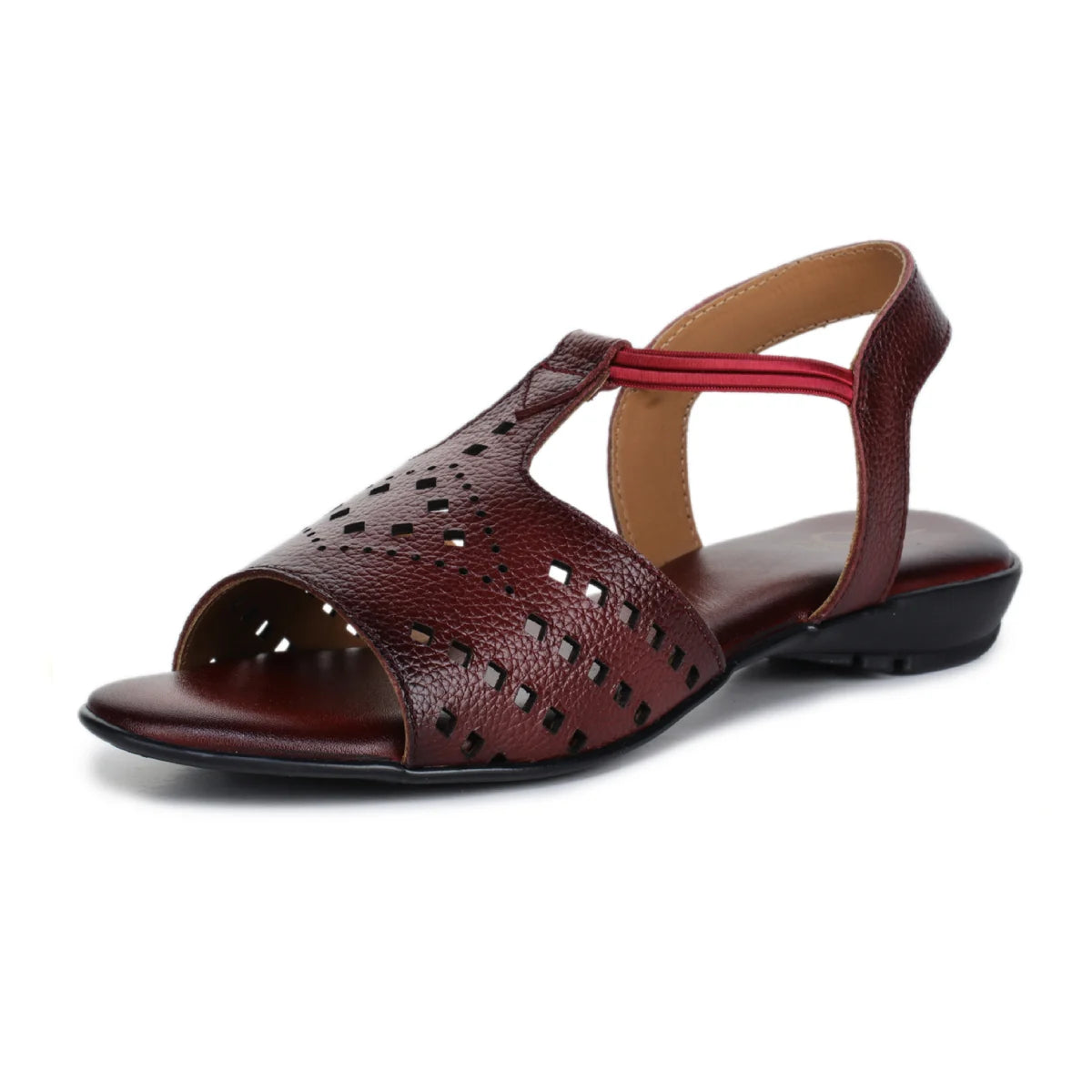 Leather Sandals For Women L 648 – Thong Style with Brogue Detailing - Zoom Shoes India