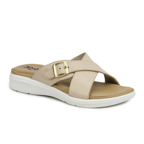 Women’s Leather Slippers 7515 – Criss-Cross Buckle Design