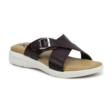 Women’s Leather Slippers 7515 – Criss-Cross Buckle Design