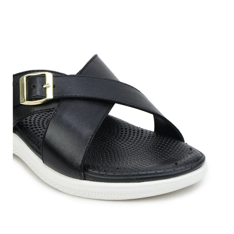 Women’s Leather Slippers 7515 – Criss-Cross Buckle Design