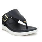 Leather Slippers For Women 7525 – V-Toe Monk Strap Flats with Cushioned Insole - Zoom Shoes India