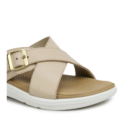 Women’s Leather Slippers 7515 – Criss-Cross Buckle Design