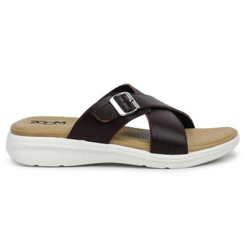 Women’s Leather Slippers 7515 – Criss-Cross Buckle Design