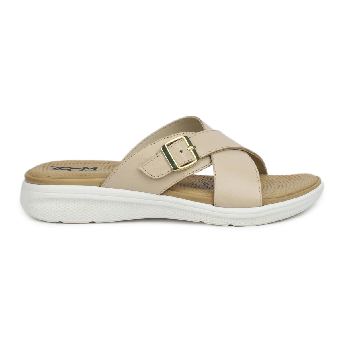 Women’s Leather Slippers 7515 – Criss-Cross Buckle Design - Zoom Shoes India