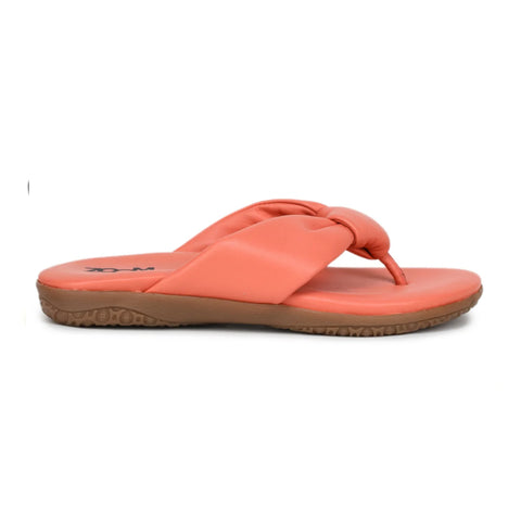 Women’s Leather Slippers L 132 – V-Toe Tie Knot Design with Cushioned Insole