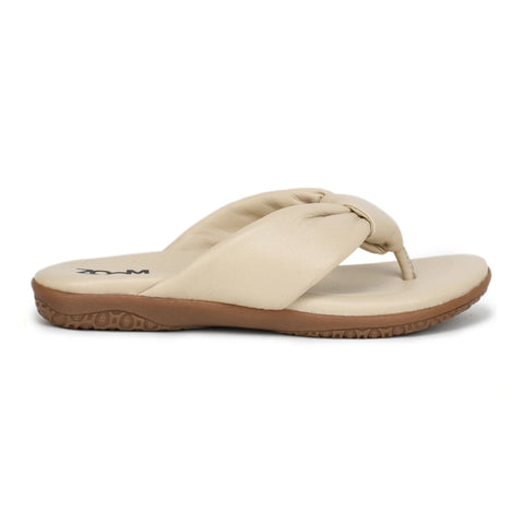 Women’s Leather Slippers L 132 – V-Toe Tie Knot Design with Cushioned Insole