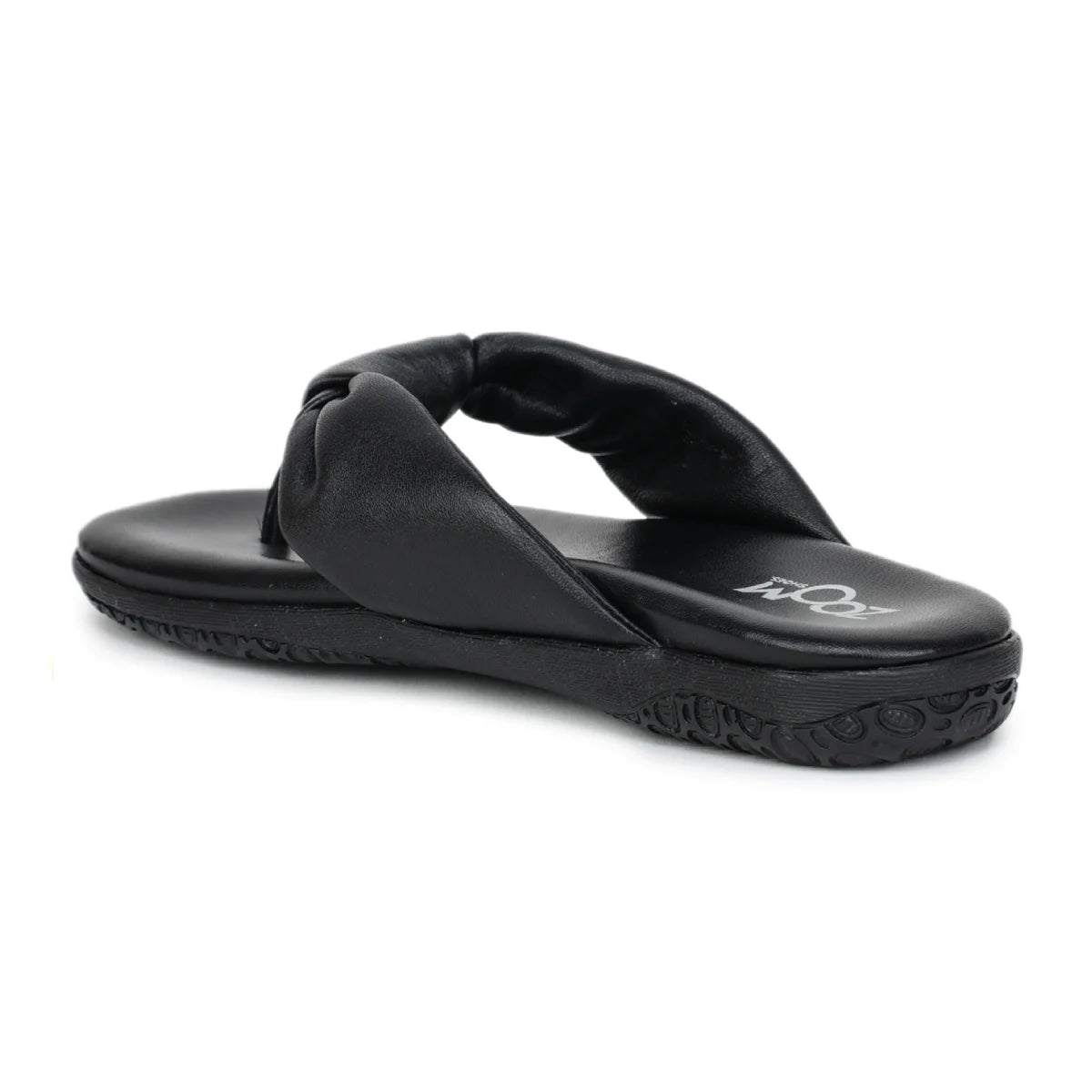 Women’s Leather Slippers L 132 – V-Toe Tie Knot Design with Cushioned Insole - Zoom Shoes India