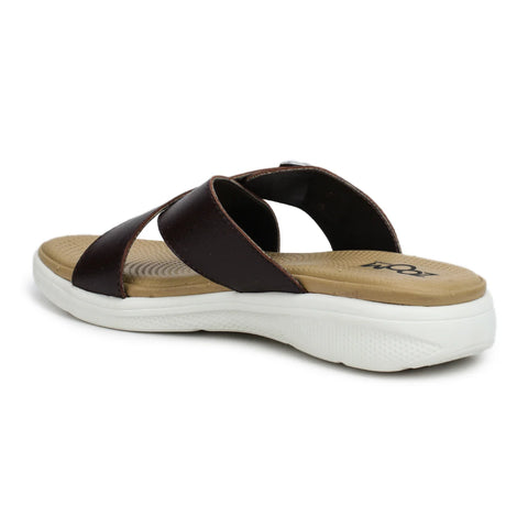Women’s Leather Slippers 7515 – Criss-Cross Buckle Design