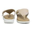 Leather Slippers For Women 7525 – V-Toe Monk Strap Flats with Cushioned Insole - Zoom Shoes India