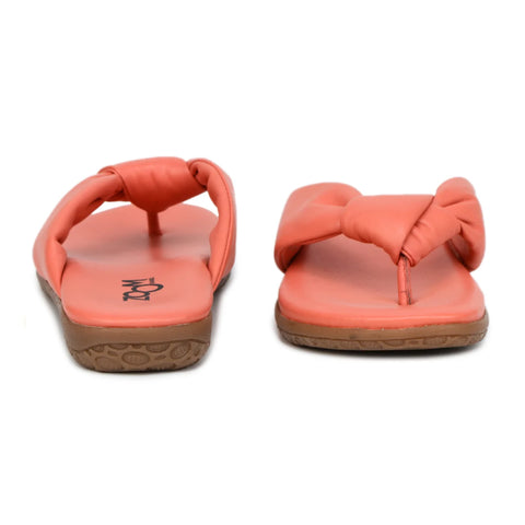 Women’s Leather Slippers L 132 – V-Toe Tie Knot Design with Cushioned Insole