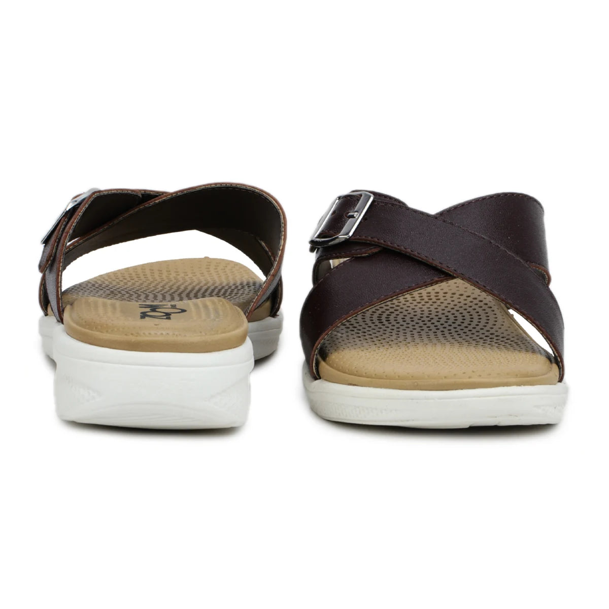 Women’s Leather Slippers 7515 – Criss-Cross Buckle Design - Zoom Shoes India