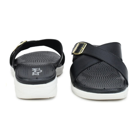 Women’s Leather Slippers 7515 – Criss-Cross Buckle Design