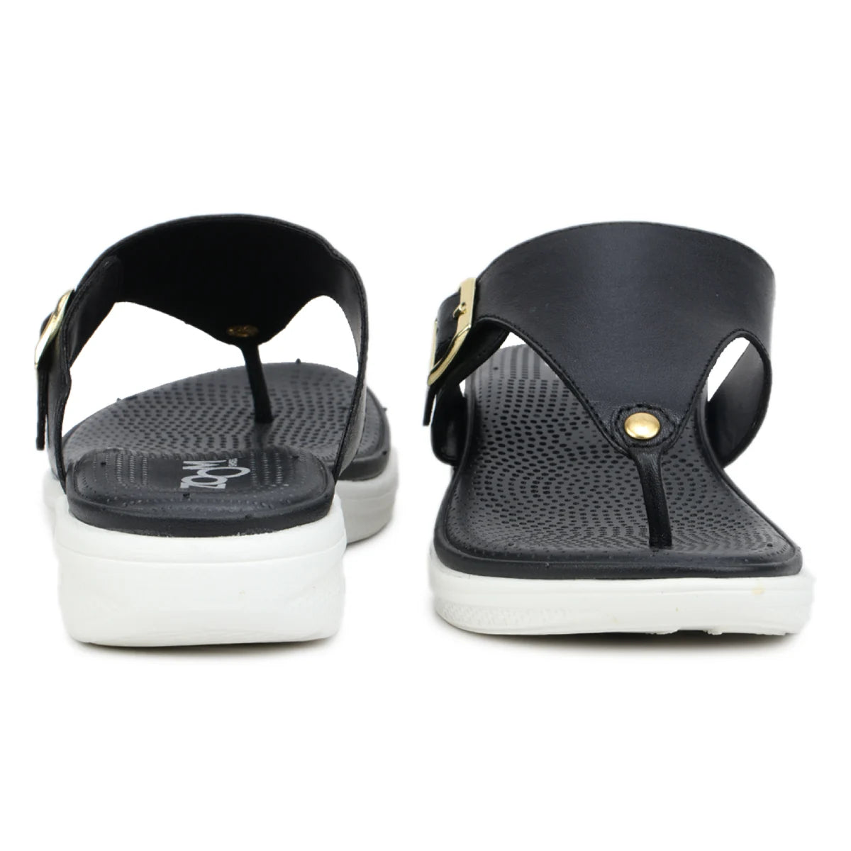 Leather Slippers For Women 7525 – V-Toe Monk Strap Flats with Cushioned Insole - Zoom Shoes India