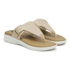 Leather Slippers For Women 7525 – V-Toe Monk Strap Flats with Cushioned Insole - Zoom Shoes India