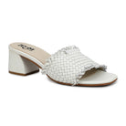 Chic Women's Flared Heel Slippers L701 with Weave Design - Zoom Shoes India