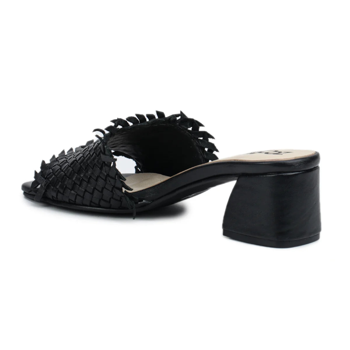 Chic Women's Flared Heel Slippers L701 with Weave Design - Zoom Shoes India