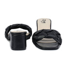 Leather Slippers For Women L 711 – Braid Design with Block Heels & Cushioned Insole - Zoom Shoes India