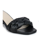 Leather Slippers For Women L 711 – Braid Design with Block Heels & Cushioned Insole - Zoom Shoes India