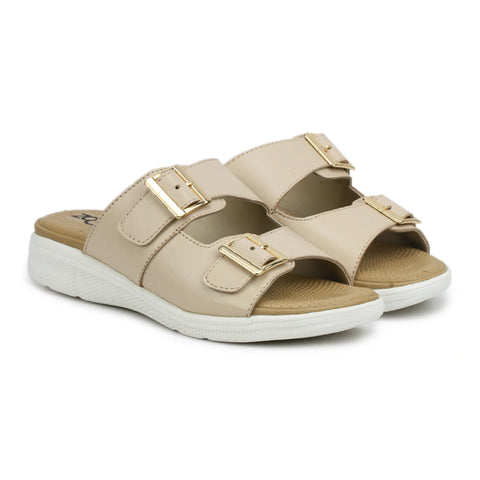 Women’s Leather Slippers 7512 – Monk Strap Design in Flats