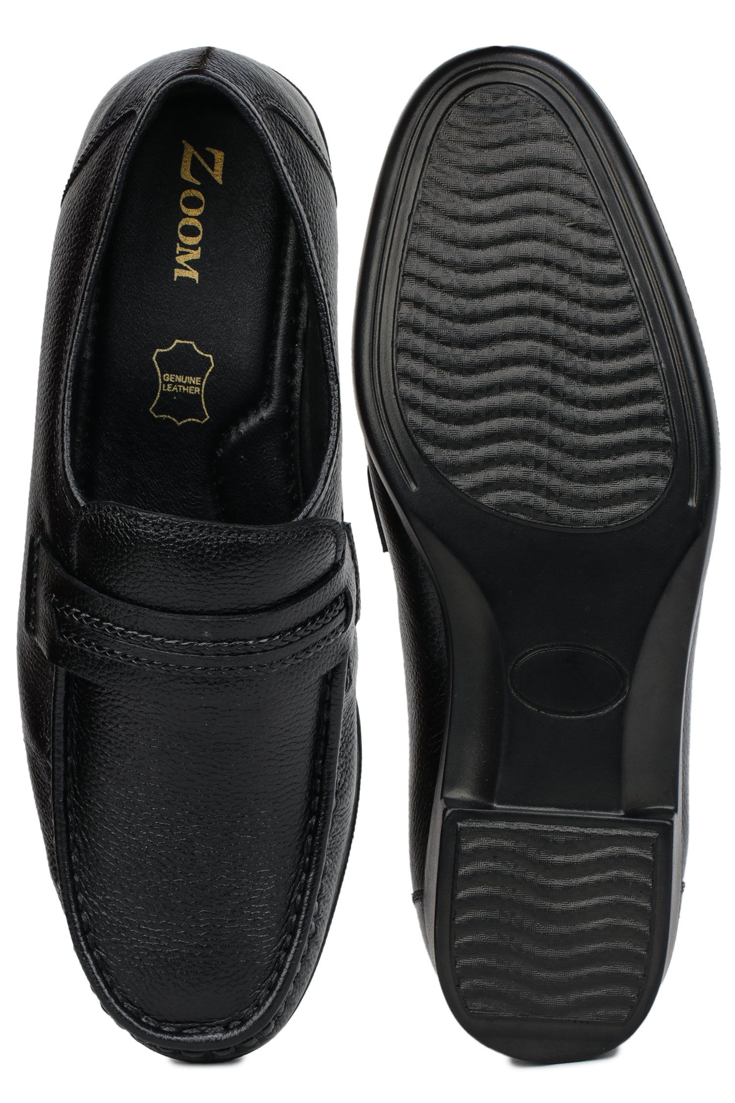 ju樣XL Men's Premium Textured Leather Loafers - 3415 – Zoom Shoes India