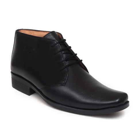 Black Leather Lace up Ankle Boots for Men G – 71