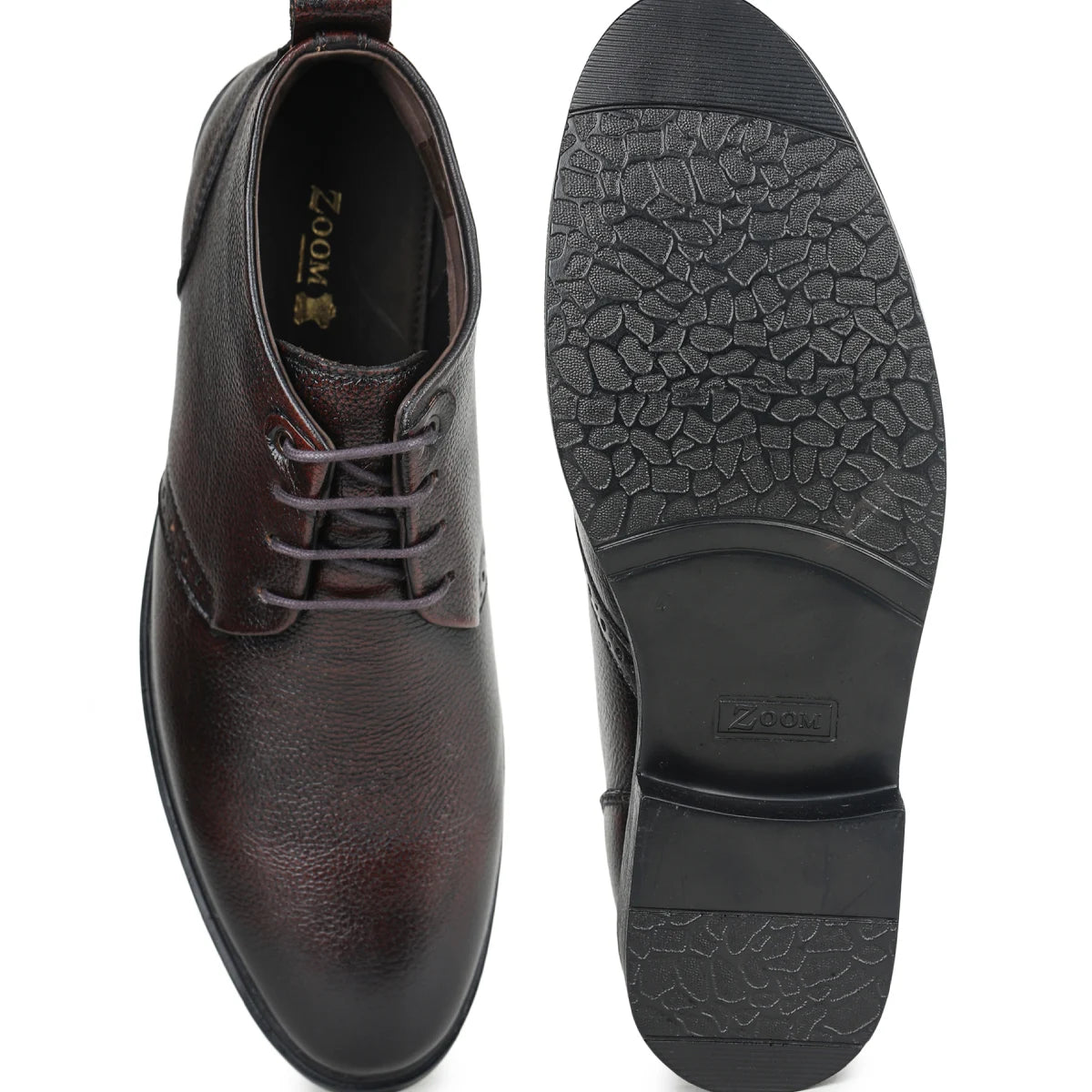 Leather Chukka Boots B 091 | Lace-Up High Ankle Shoes - Zoom Shoes India