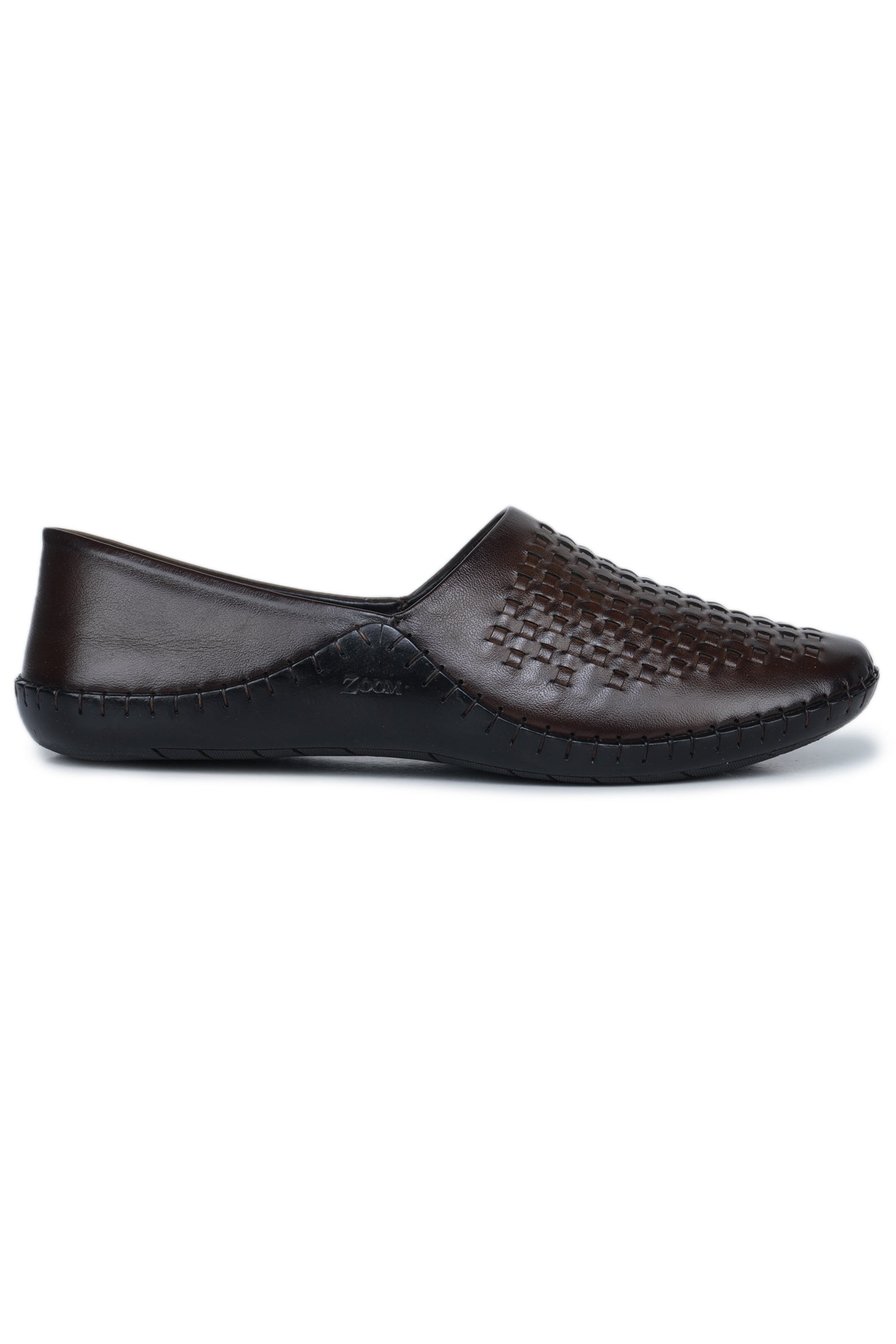 Men’s Textured Woven Genuine Leather Low Ankle Casual Slip-On Loafers - 5960