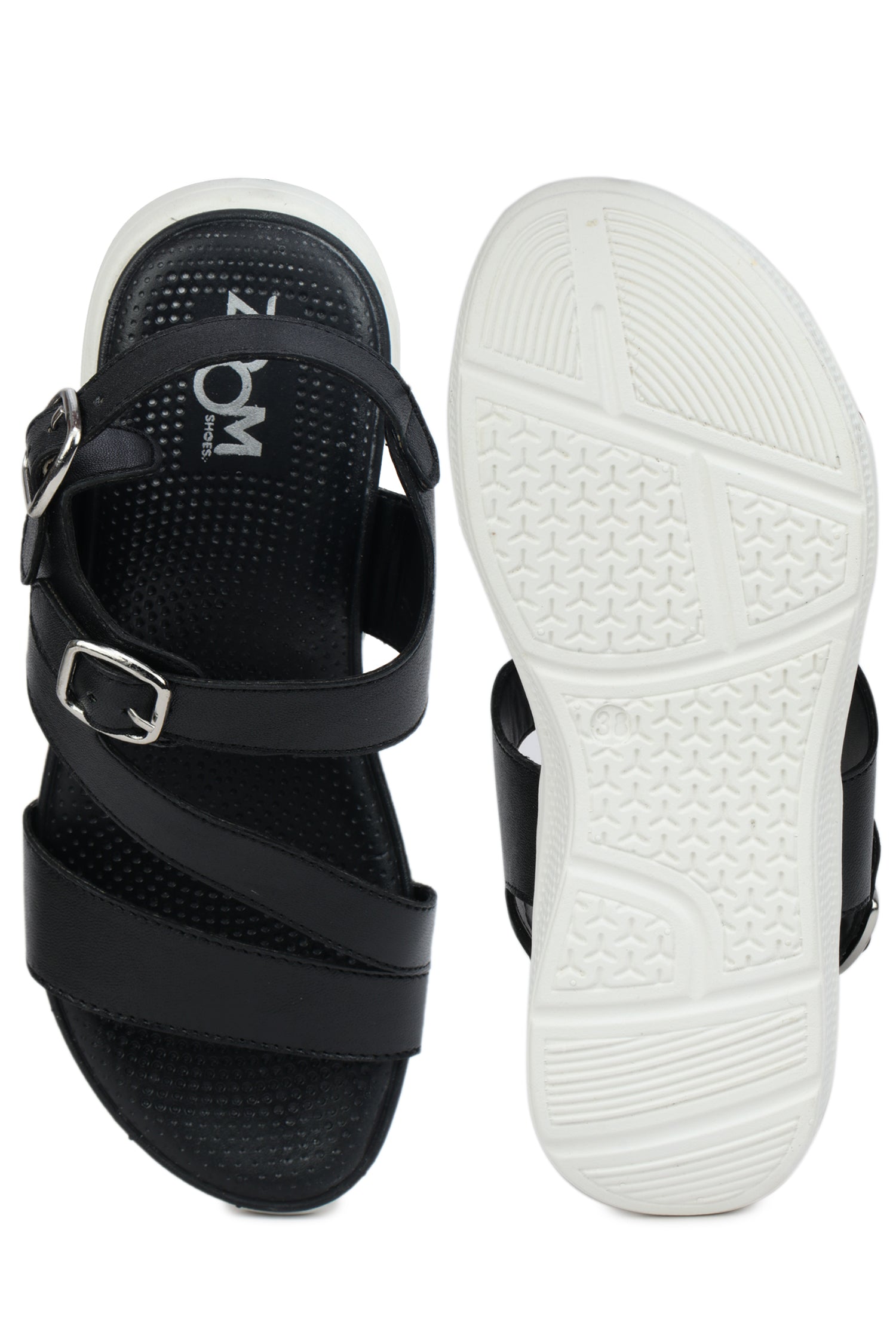 Women’s Genuine Leather Textured Low Ankle Casual Slip-On Sandals - 7575