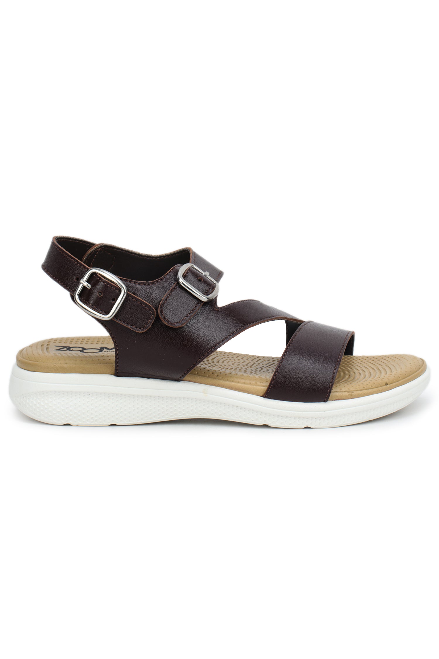 Women’s Genuine Leather Textured Low Ankle Casual Slip-On Sandals - 7575