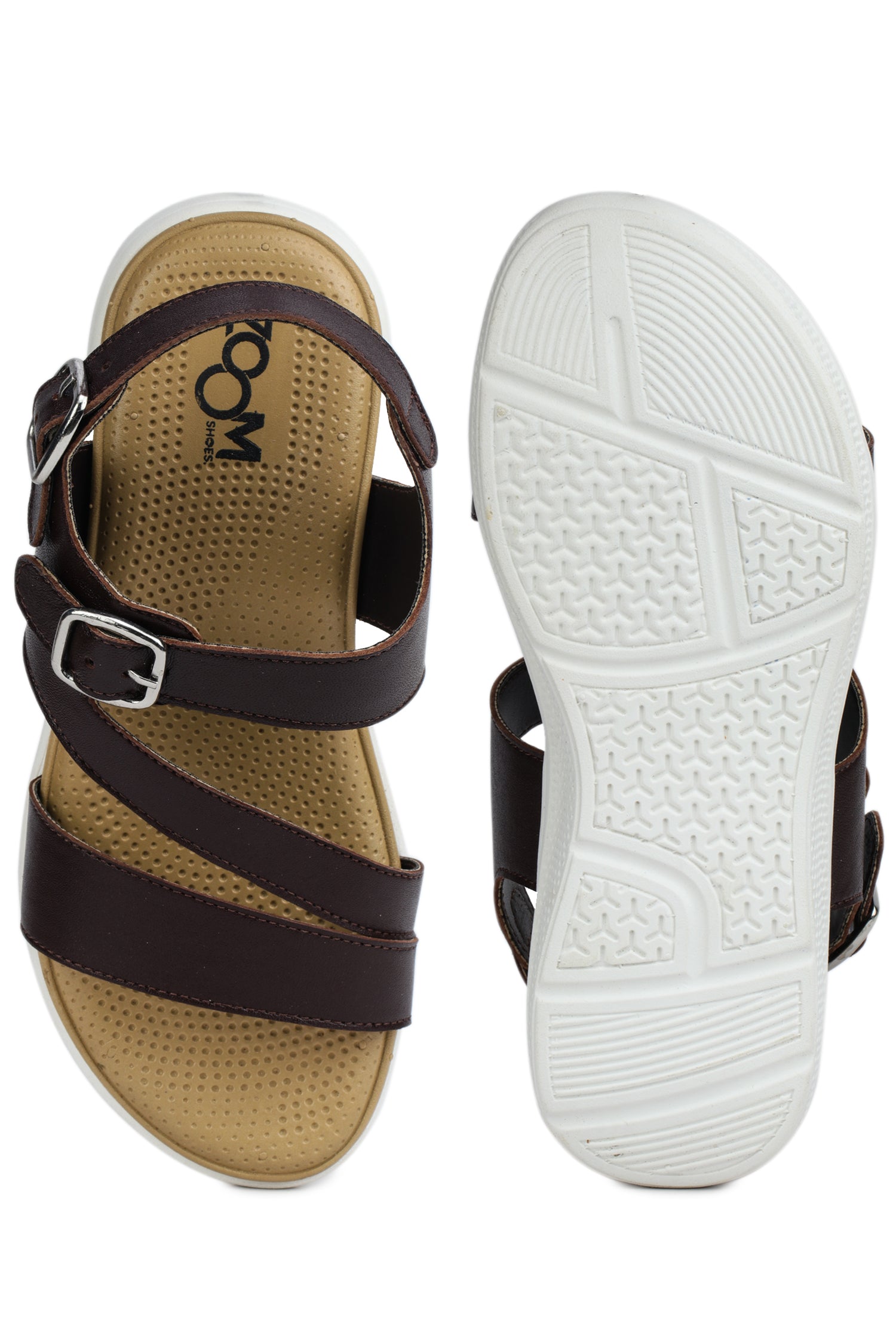 Women’s Genuine Leather Textured Low Ankle Casual Slip-On Sandals - 7575