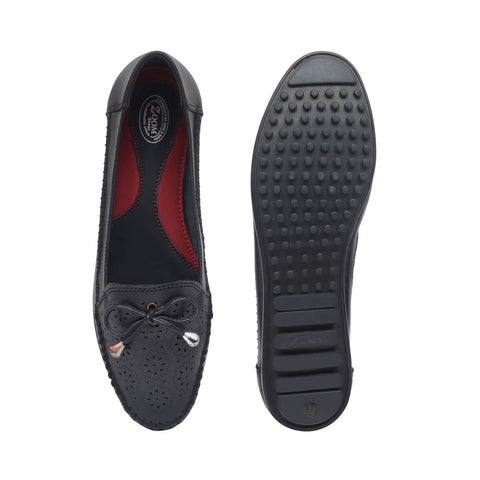 Zoom Shoes Genuine Leather Women Bellies With Floral Brogue Pattern