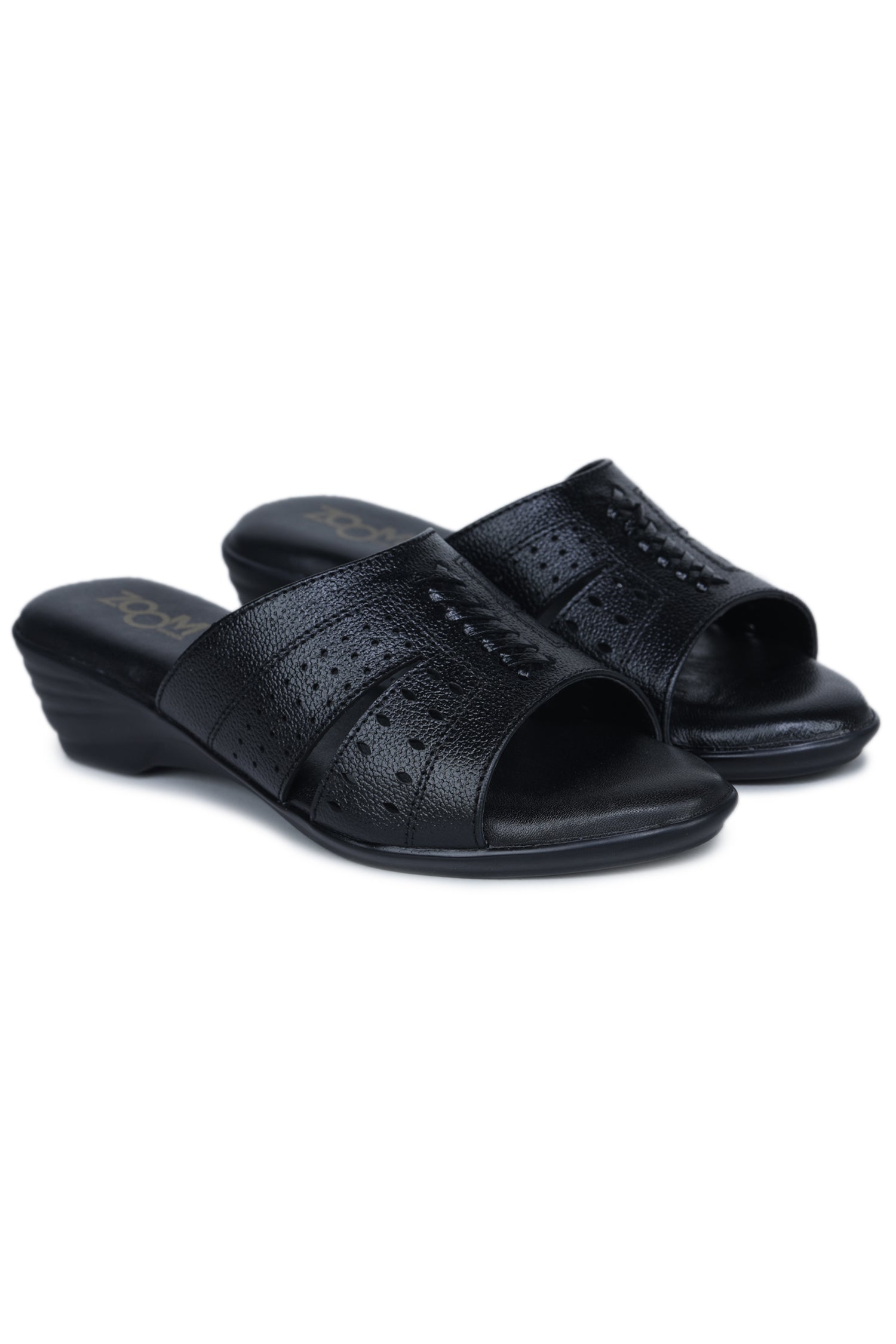 Women’s Textured Genuine Leather Low Ankle Casual Slip-On Comfort Sandals - 9125