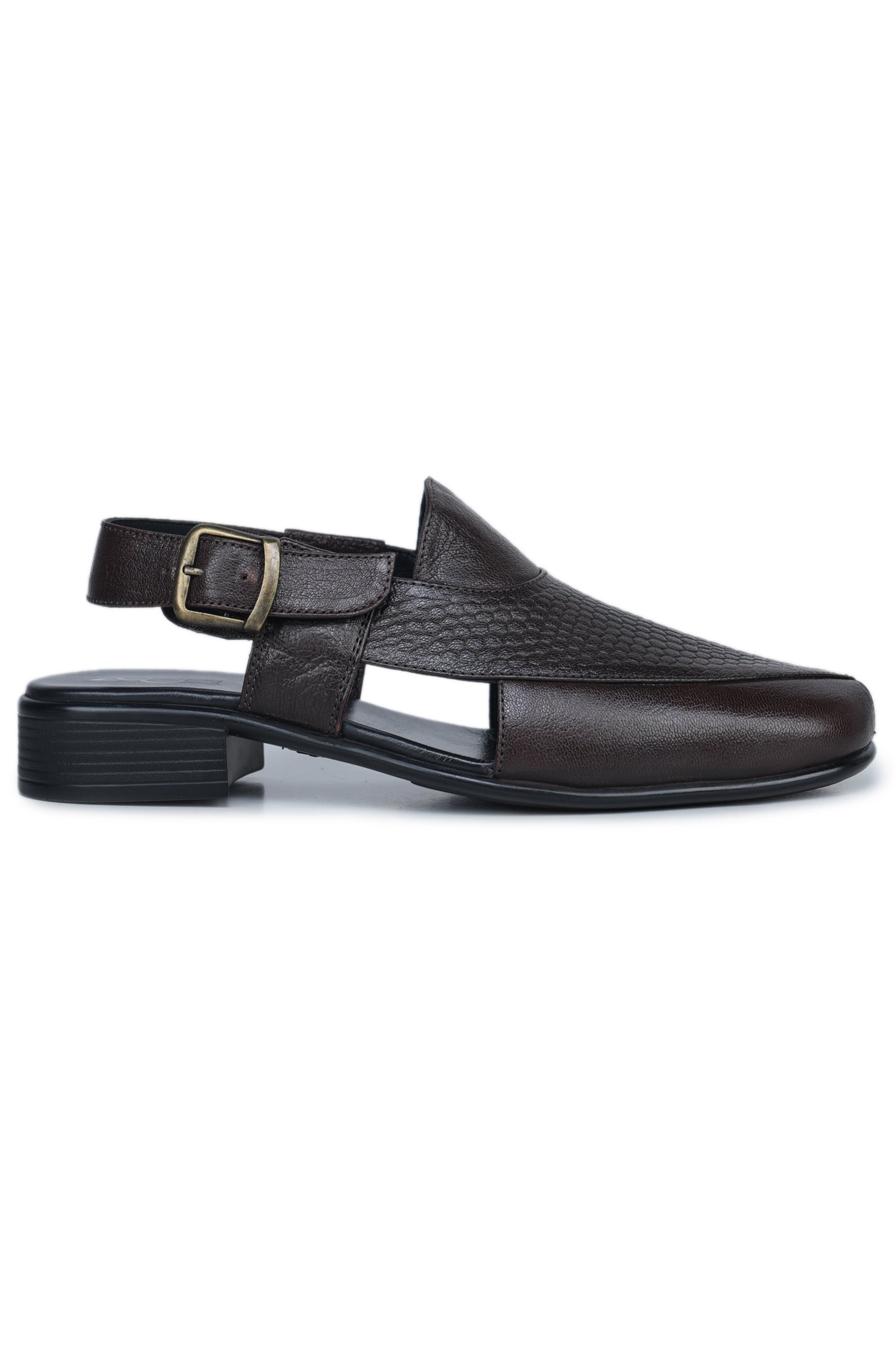 Men’s Textured Genuine Leather Low Ankle Slip-On Casual Sandals - 9287