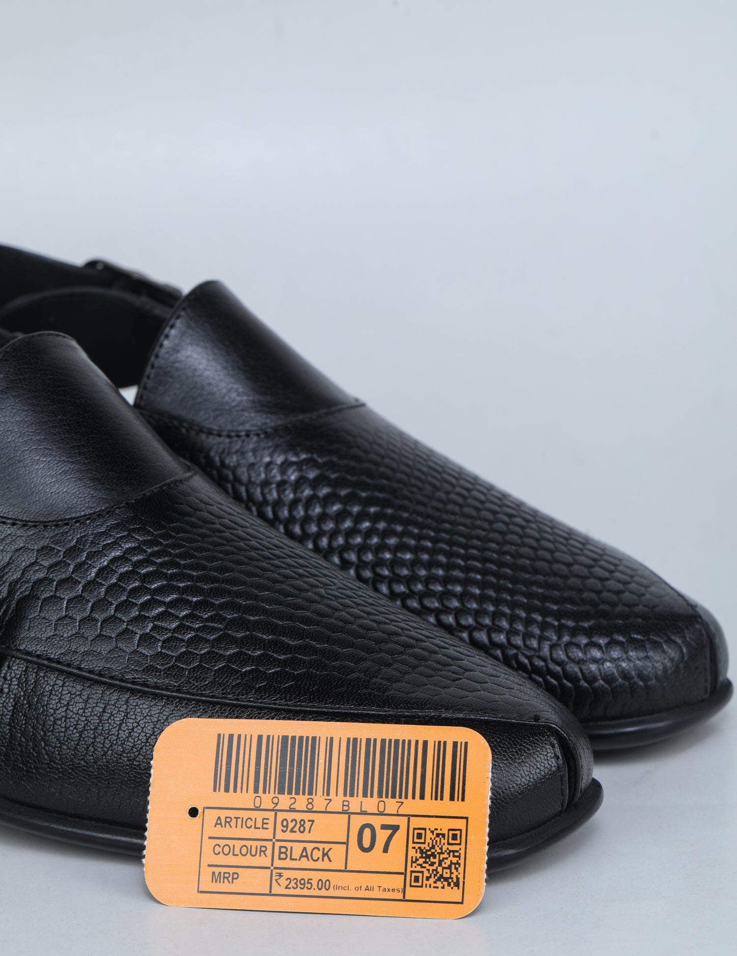 Men’s Textured Genuine Leather Low Ankle Slip-On Casual Slippers - 9287