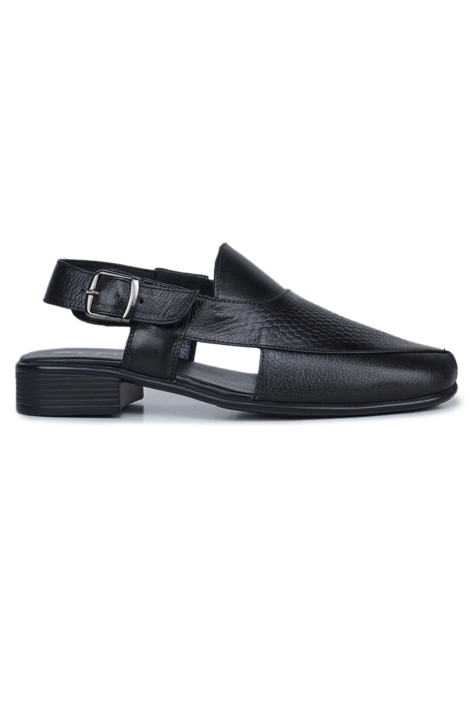 Men’s Textured Genuine Leather Low Ankle Slip-On Casual Sandals - 9287