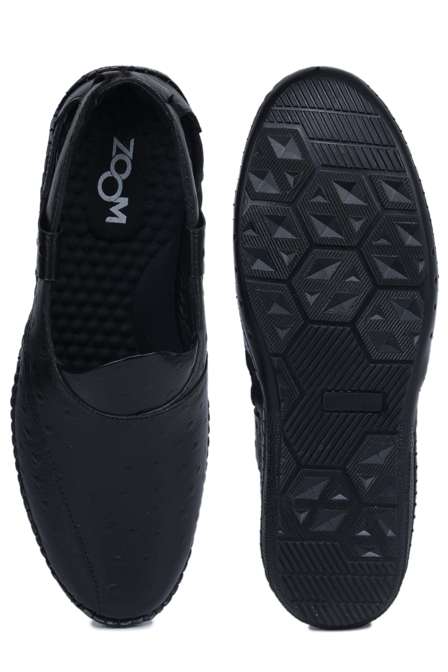 Men's Premium Textured Genuine Leather Slip-On Sandals - 9288