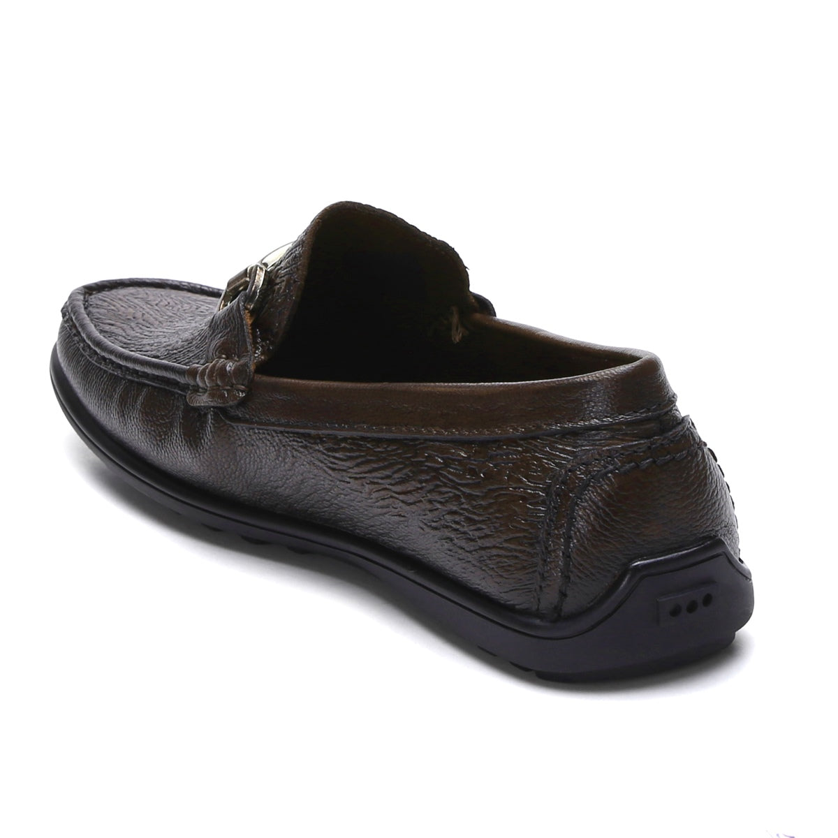 Fine-grain Leather Loafers for Men – 9855 with Tree Bark Texture & Cushioned Insole - Zoom Shoes India