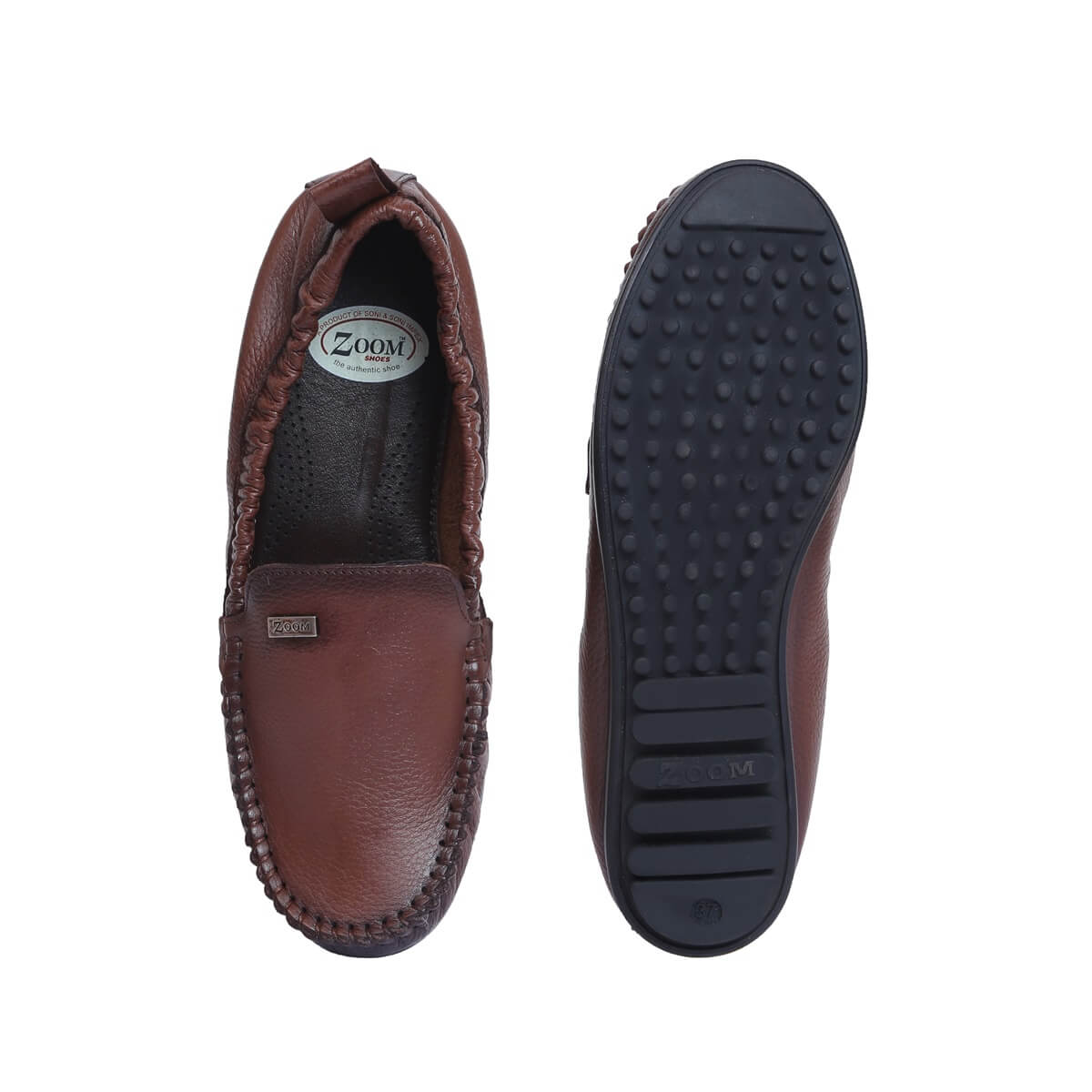 elastic loafer shoes for women_brown_4