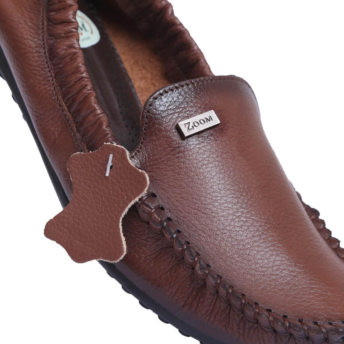 elastic loafer shoes for women_brown