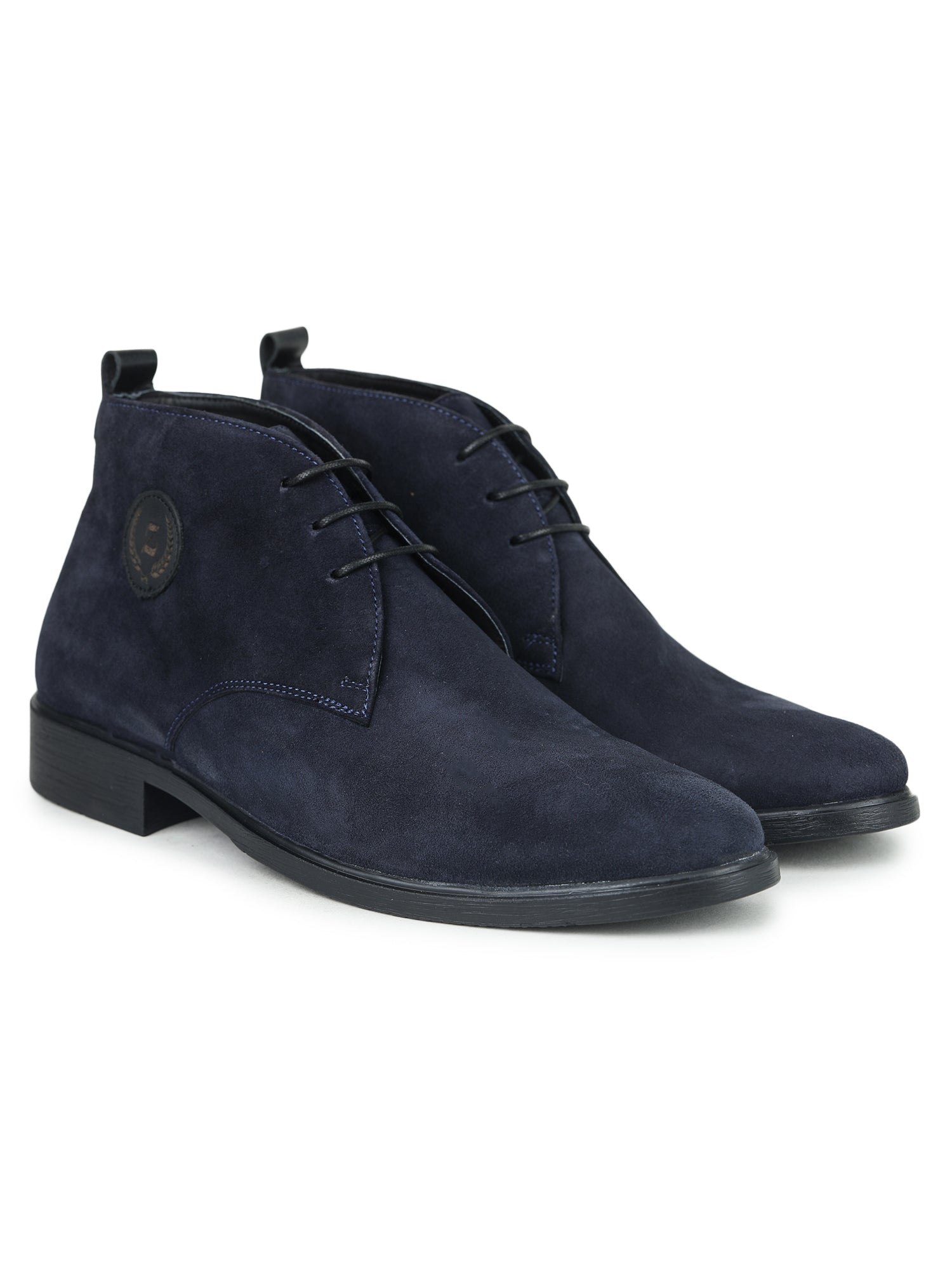 High Ankle Genuine Leather Textured Formal Lace-Up Boots for Men - B93