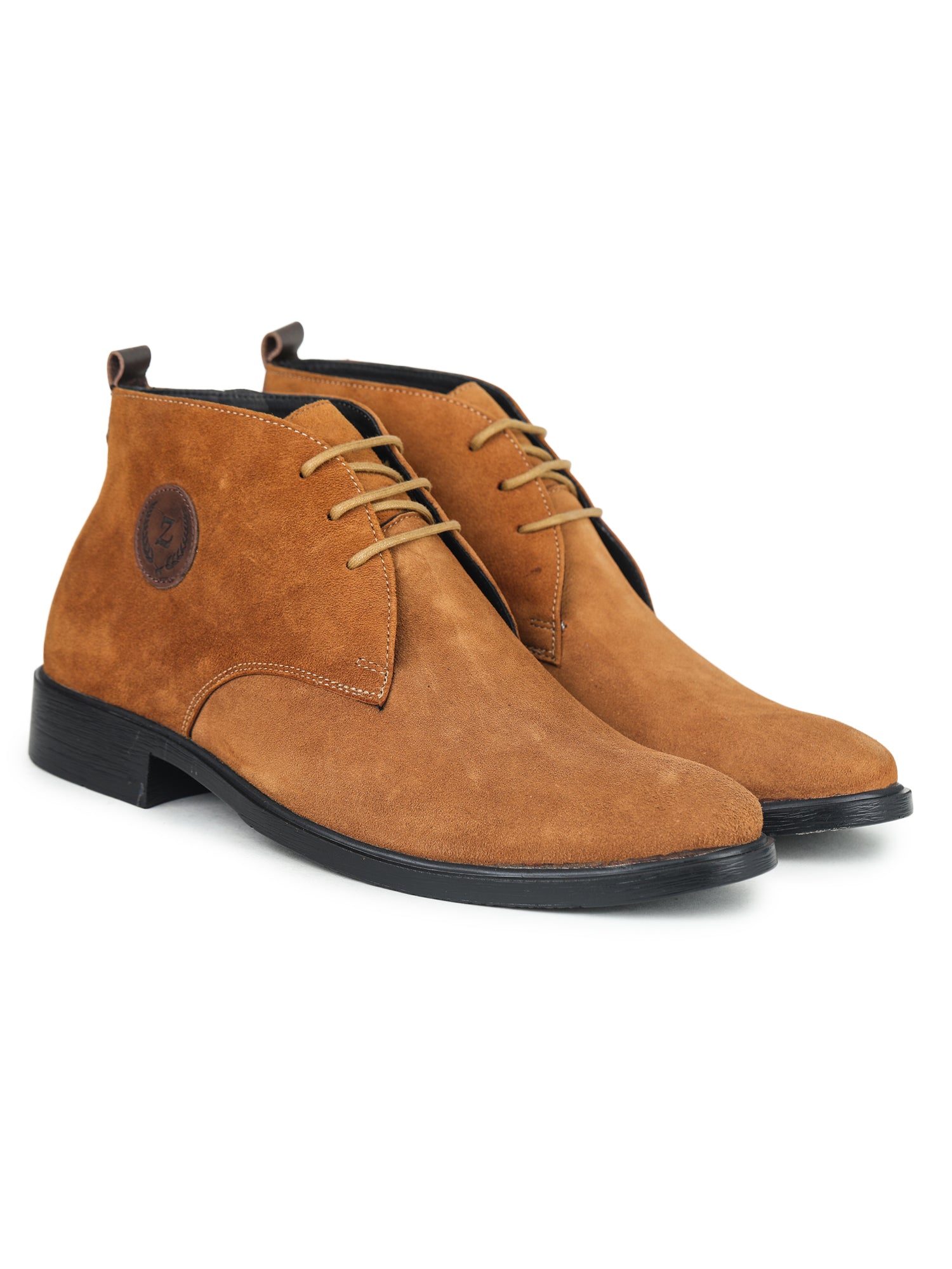 High Ankle Genuine Leather Textured Formal Lace-Up Boots for Men - B93