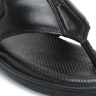 Black Leather Slippers for men