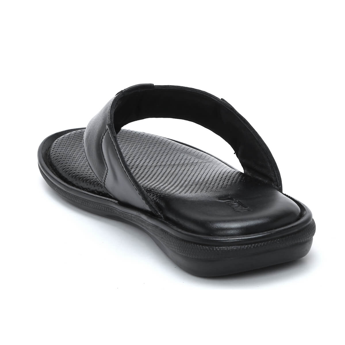 Black Leather Slippers for men_2