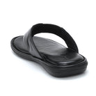 Black Leather Slippers for men_2