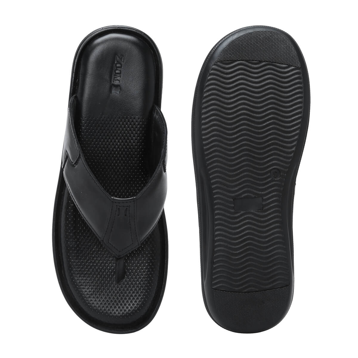 Black Leather Slippers for men_3