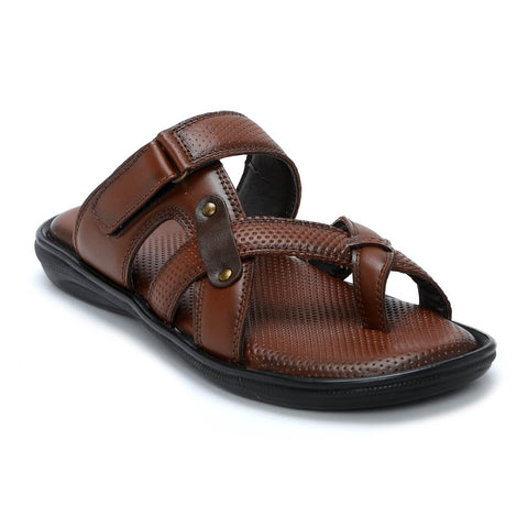 Zoom Shoes Casual Leather Slingback Sandals For Men C 30 5 UK 5 Tan
