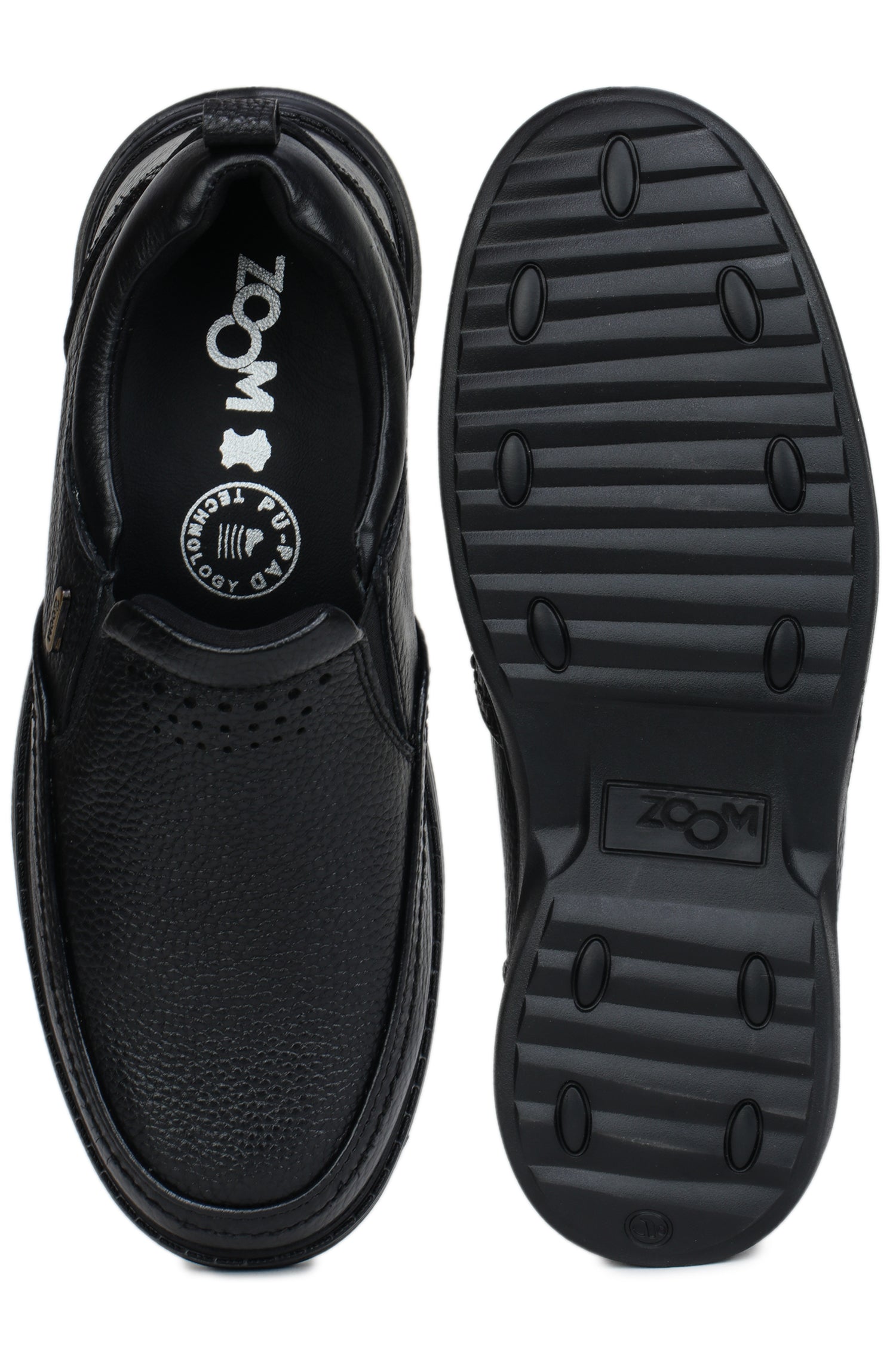 ミー Men's Textured Genuine Leather Slip-On Shoes - 4522 – Zoom Shoes India